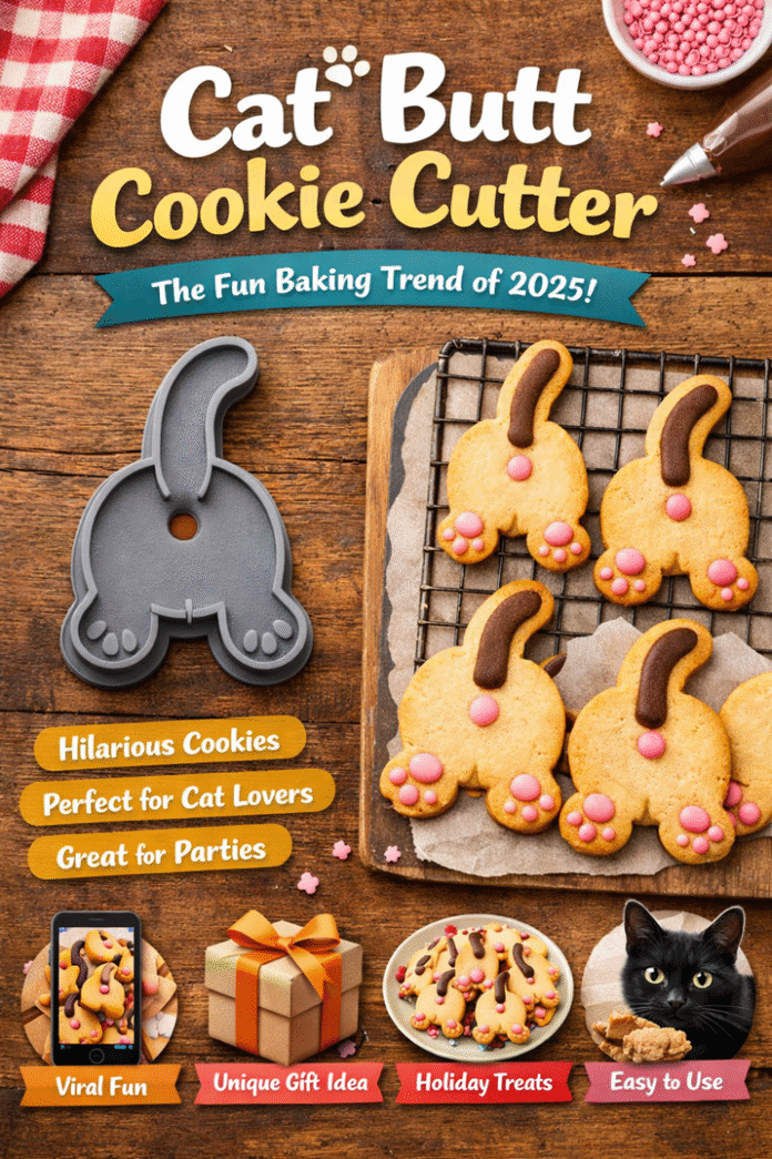 Cat butt cookie cutter